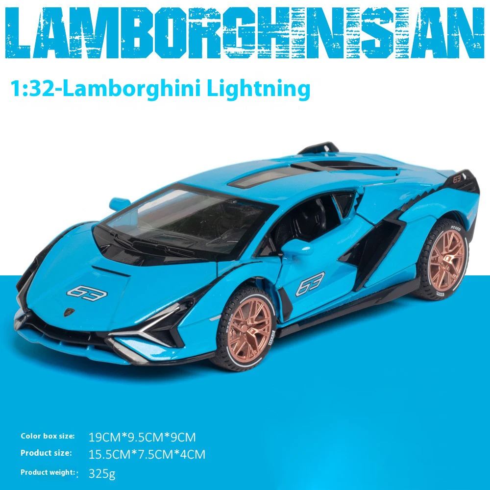 Green Lamborghini SIAN 1:32 Diecast Model 7 Green Lamborghini SIAN 1:32 Diecast Model - Image 7