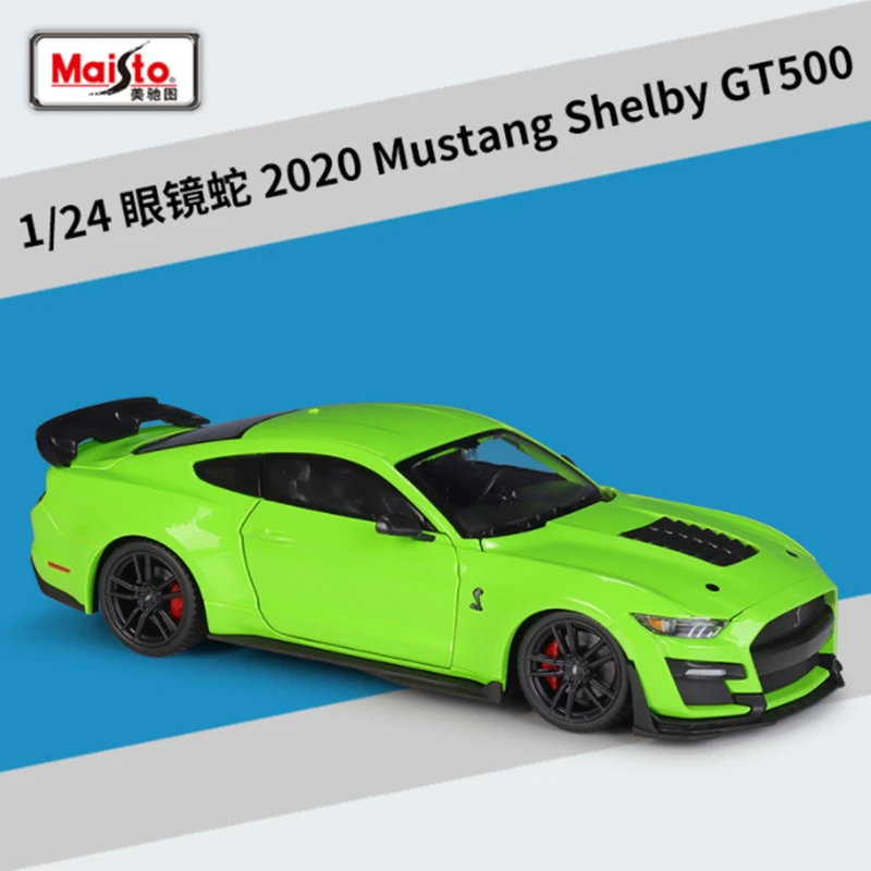 Vibrant Green Ford Mustang Shelby GT500 Diecast Model 2 Vibrant Green Ford Mustang Shelby GT500 Diecast Model - Image 2