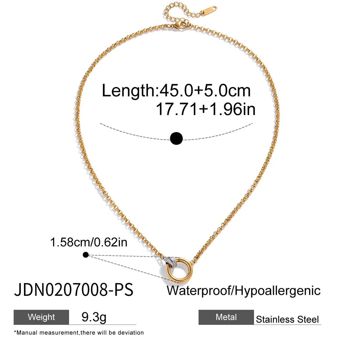 Stainless Steel Gold-Tone Necklace for Women 9 Stainless Steel Gold-Tone Necklace for Women - Image 9