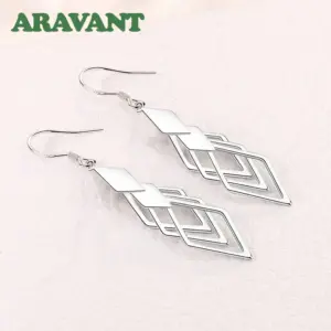 Geometric Sterling Silver Drop Earrings 7 S4039b47540404be287bcfc46d0bd4ffd4