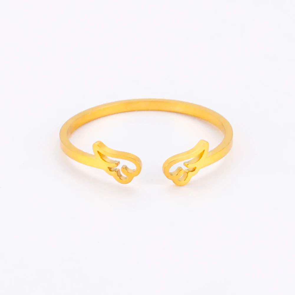 Wing-Shaped Adjustable Stainless Steel Ring for Women 8 Wing-Shaped Adjustable Stainless Steel Ring for Women - Image 8