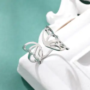 Elegant Resizable Butterfly Ring in Gold & Steel 11 S40869ccec7714161b581f0bf0f215319R