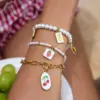 Fruit-Themed Stainless Steel Bracelet