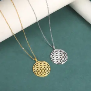 Flower of Life Pendant Necklace in Silver or Gold 13 S40975fd1236e456cae96eb11e97f15a1C