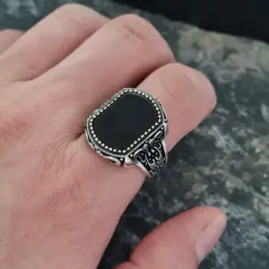 Men's Silver Black Zircon Cocktail Ring 7 S40c03526d07a48fab1ebf9da2f6a3854R