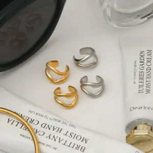 Stainless Steel Wavy Ear Clips for Men Women 11 S40d32709799f45e7ab0947cb6c045c72h