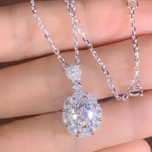 Geometric Flower Zircon Necklace for Women 7 S40f3000fb245462498e176998c524bc7p