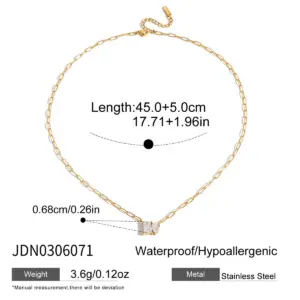 Stainless Steel Zirconia Necklace JDN0306071 13 S40fdc6a9626341d6ad4f7969da8546b5Z
