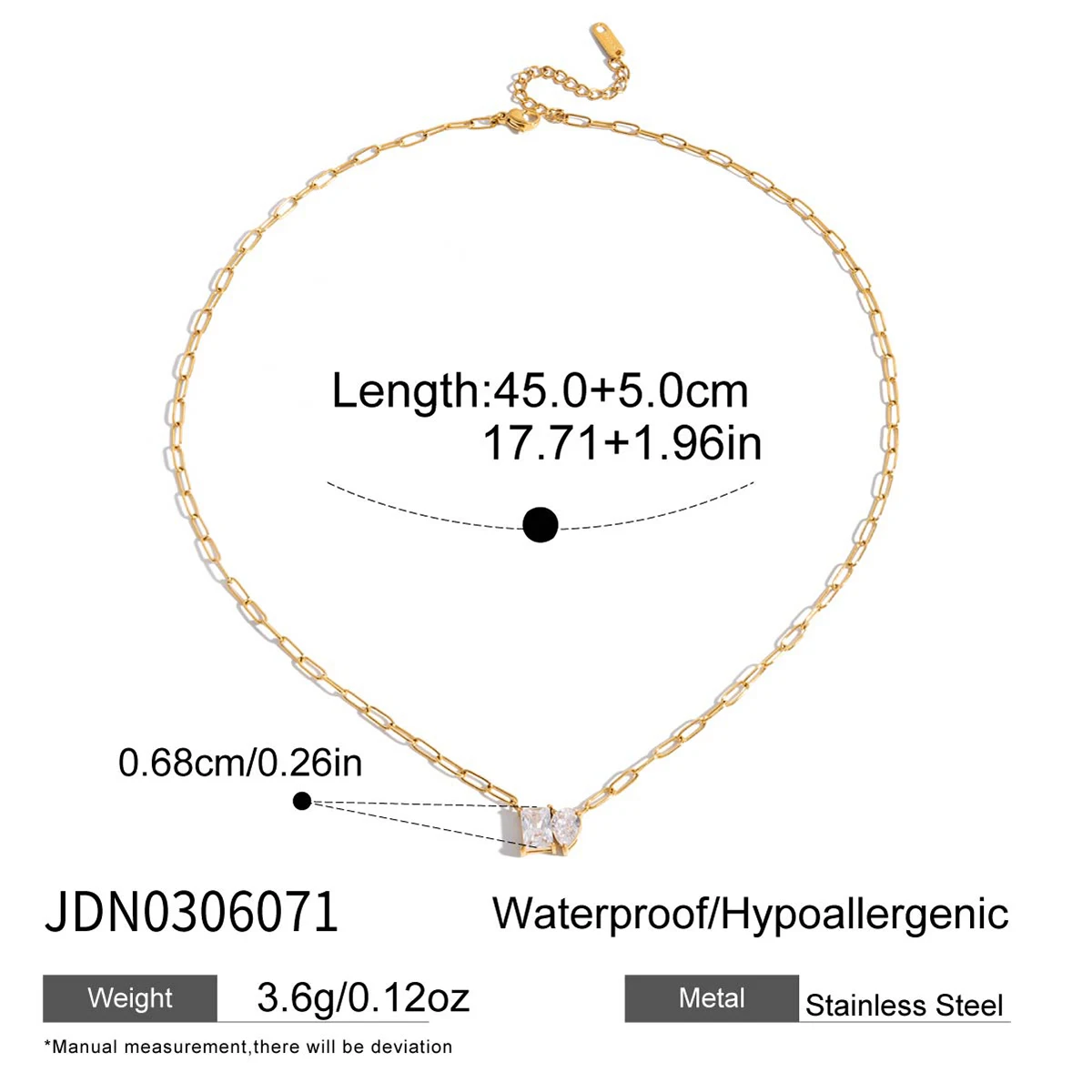 Stainless Steel Zirconia Necklace JDN0306071 7 Stainless Steel Zirconia Necklace JDN0306071 - Image 7