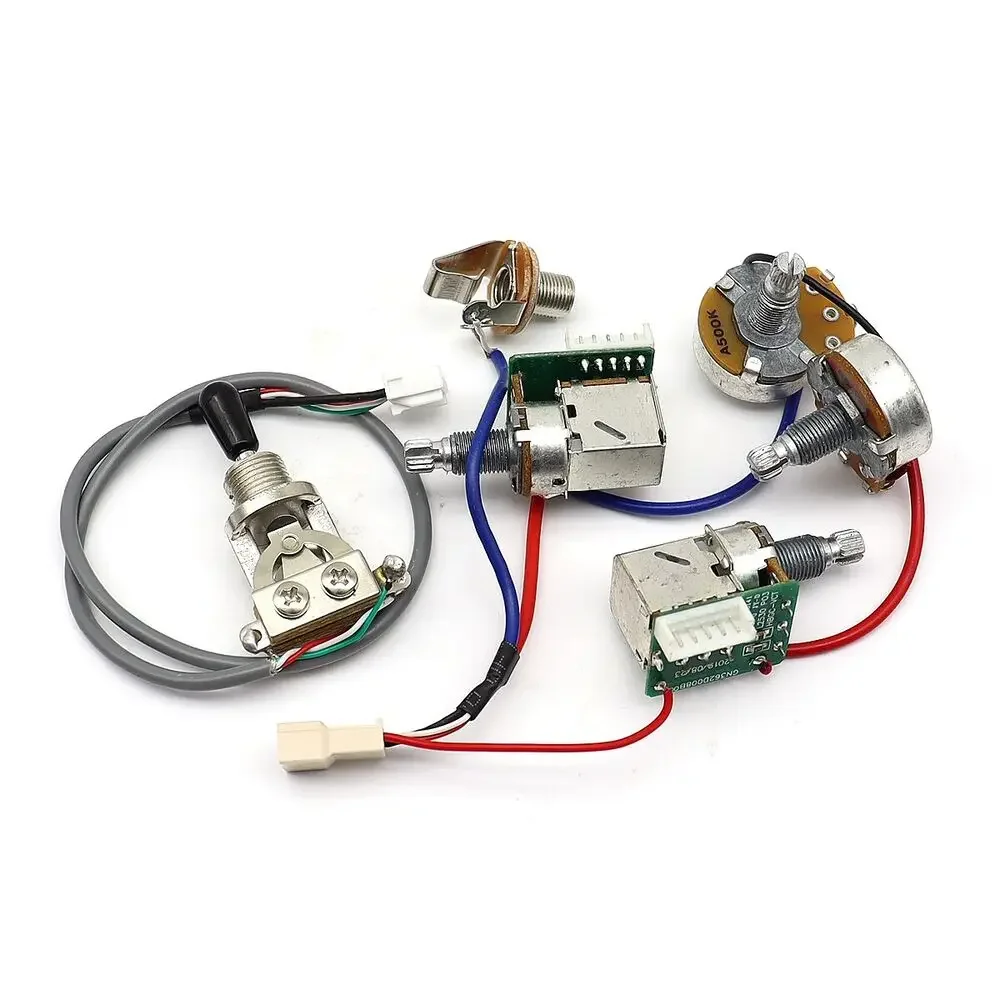 LP-style Silver Humbucker Pickup Set with Wiring Harness 4 LP-style Silver Humbucker Pickup Set with Wiring Harness - Image 4