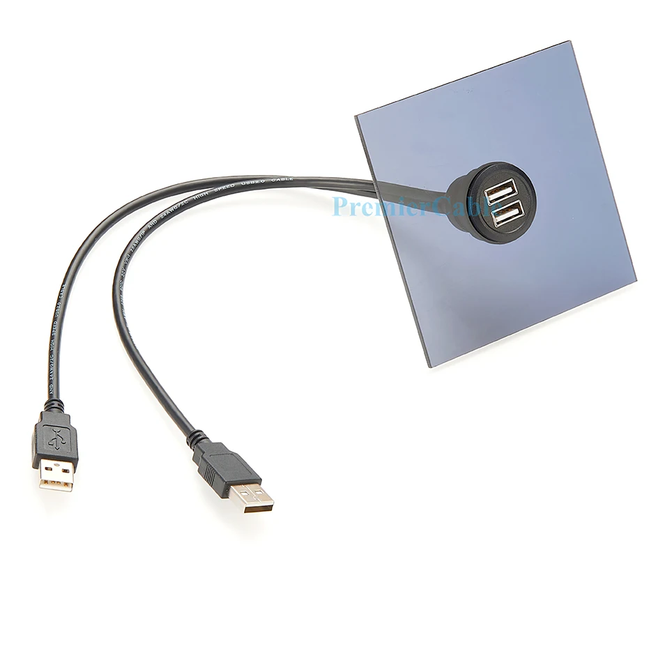 Dual USB 2.0 Extension Cable with Mounting Flange 4 Dual USB 2.0 Extension Cable with Mounting Flange - Image 4
