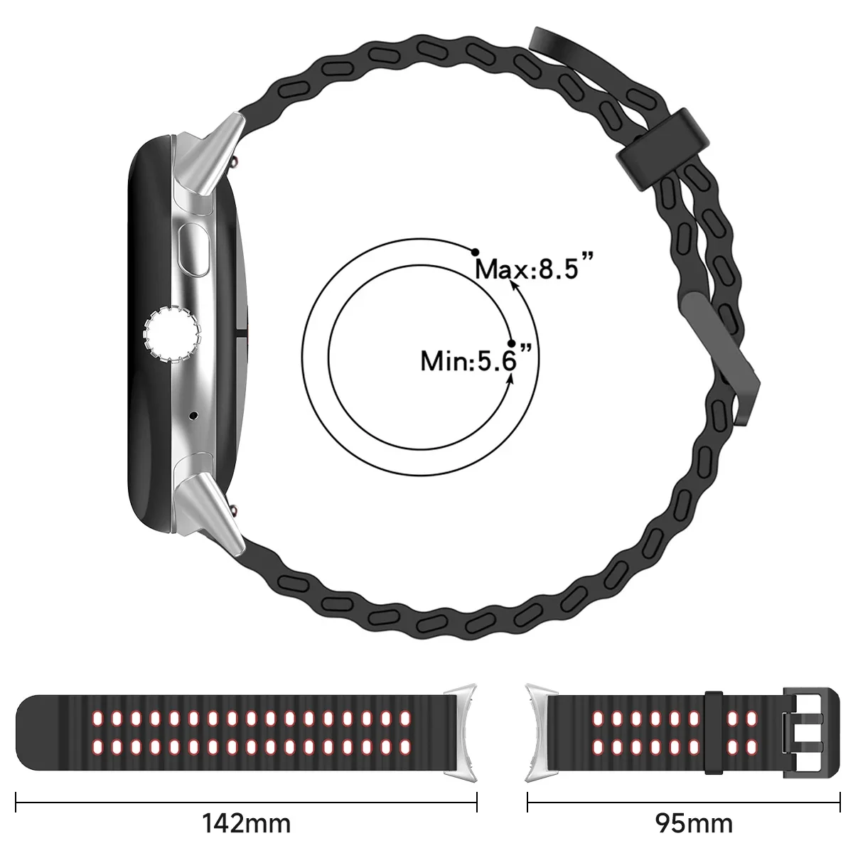 Silicone Sport Strap for Google Pixel Watch 3/4 4 Silicone Sport Strap for Google Pixel Watch 3/4 - Image 4