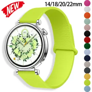 Vibrant Lime Green Silicone Watch Strap for Samsung, Garmin