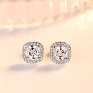 Sterling Silver Round Earrings with Cubic Zirconia 11 S417a61feb8b848c0a10c044f90cc4ab0M