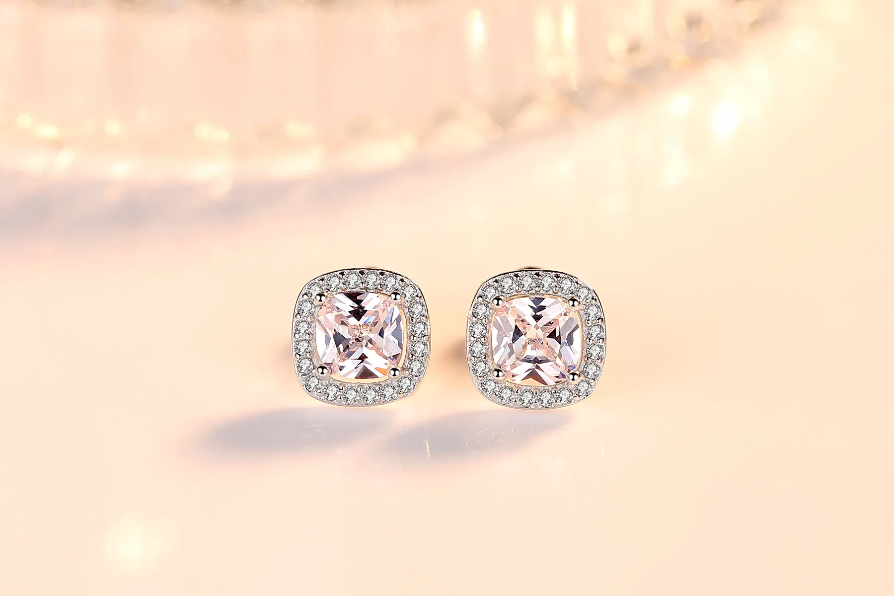 Sterling Silver Round Earrings with Cubic Zirconia 4 Sterling Silver Round Earrings with Cubic Zirconia - Image 4