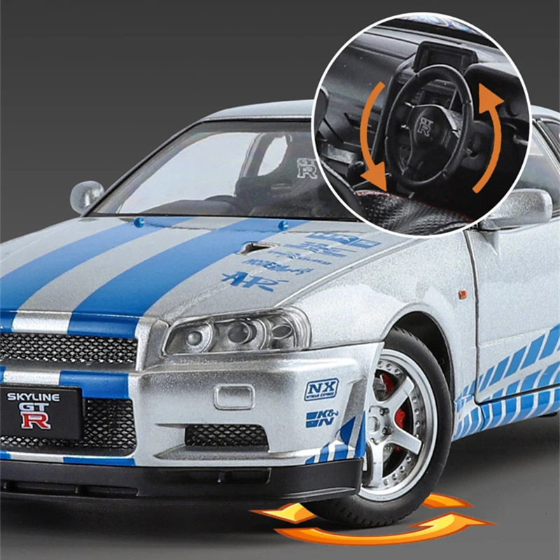 Nissan Skyline GT-R R34 1:24 Diecast Model 5 Nissan Skyline GT-R R34 1:24 Diecast Model - Image 5