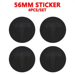 Tesla 56mm Aluminum Hub Cap Stickers Set 15 S41cd1a79884841acbfdd04a726717d14m 1