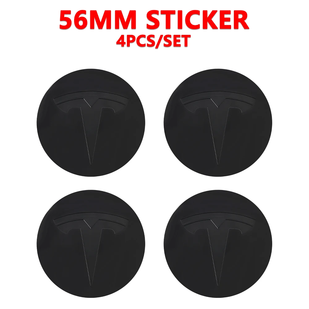 Tesla 56mm Aluminum Hub Cap Stickers Set 7 Tesla 56mm Aluminum Hub Cap Stickers Set - Image 7
