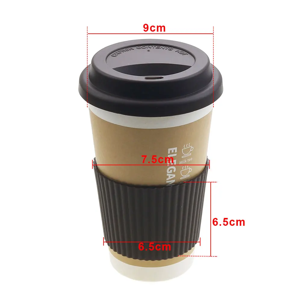 Silicone Cup Sleeve and Lid Set for 8.5-9 cm Cups 2 Silicone Cup Sleeve and Lid Set for 8.5-9 cm Cups - Image 2