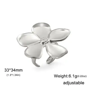 Stainless Steel Gold Flower Ring 15 S4206f9ab7cee445793f2182ae917625eU