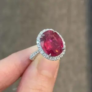 Silver Oval Pink-Red Gem Sterling Fashion Ring 7 S420b948db6ea4aa3934ba19f549d2835q