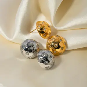 Colorful Star and Half-Ball Stainless Steel Earrings 14 S421d32d3186f4866b727a97bab0b7b24K