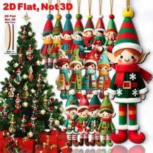Set of 16 Recycled Wood Elf Figurines 9 S4223b7adf0244ce2a9d2dd81d703f6fdL