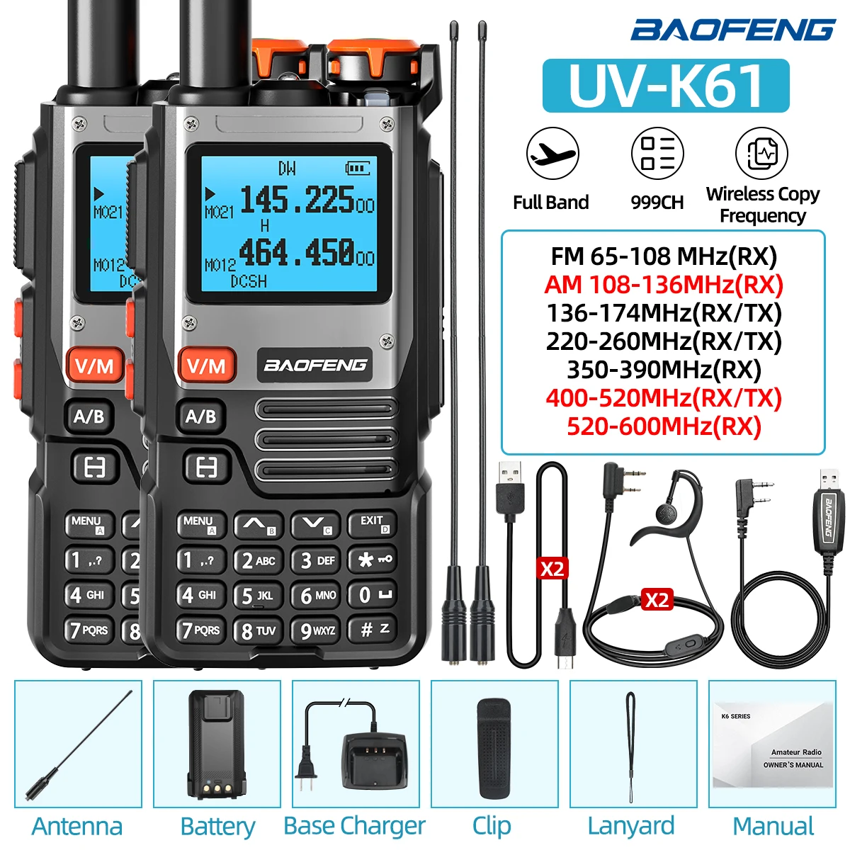 Baofeng UV-K61 7-Band Walkie Talkie 5-10KM Range 7 Baofeng UV-K61 7-Band Walkie Talkie 5-10KM Range - Image 7