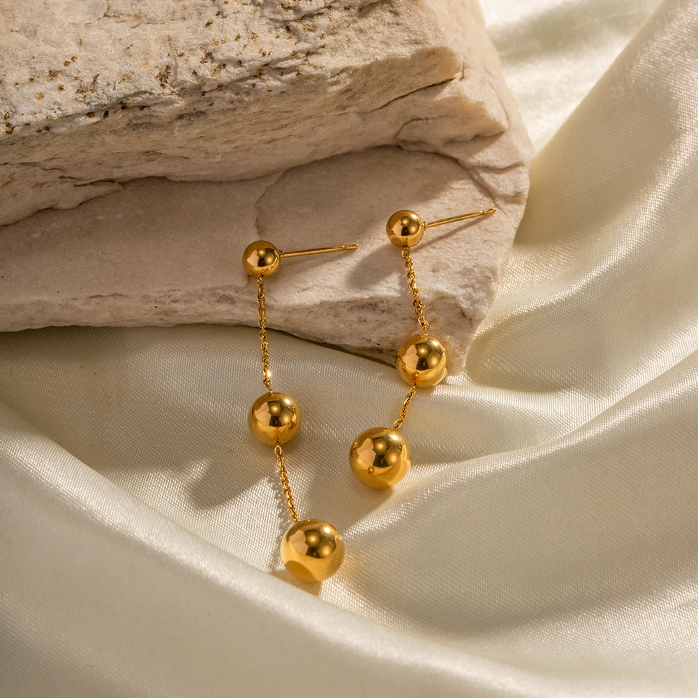 Stainless Steel Geometric Drop Earrings 3 Stainless Steel Geometric Drop Earrings - Image 3