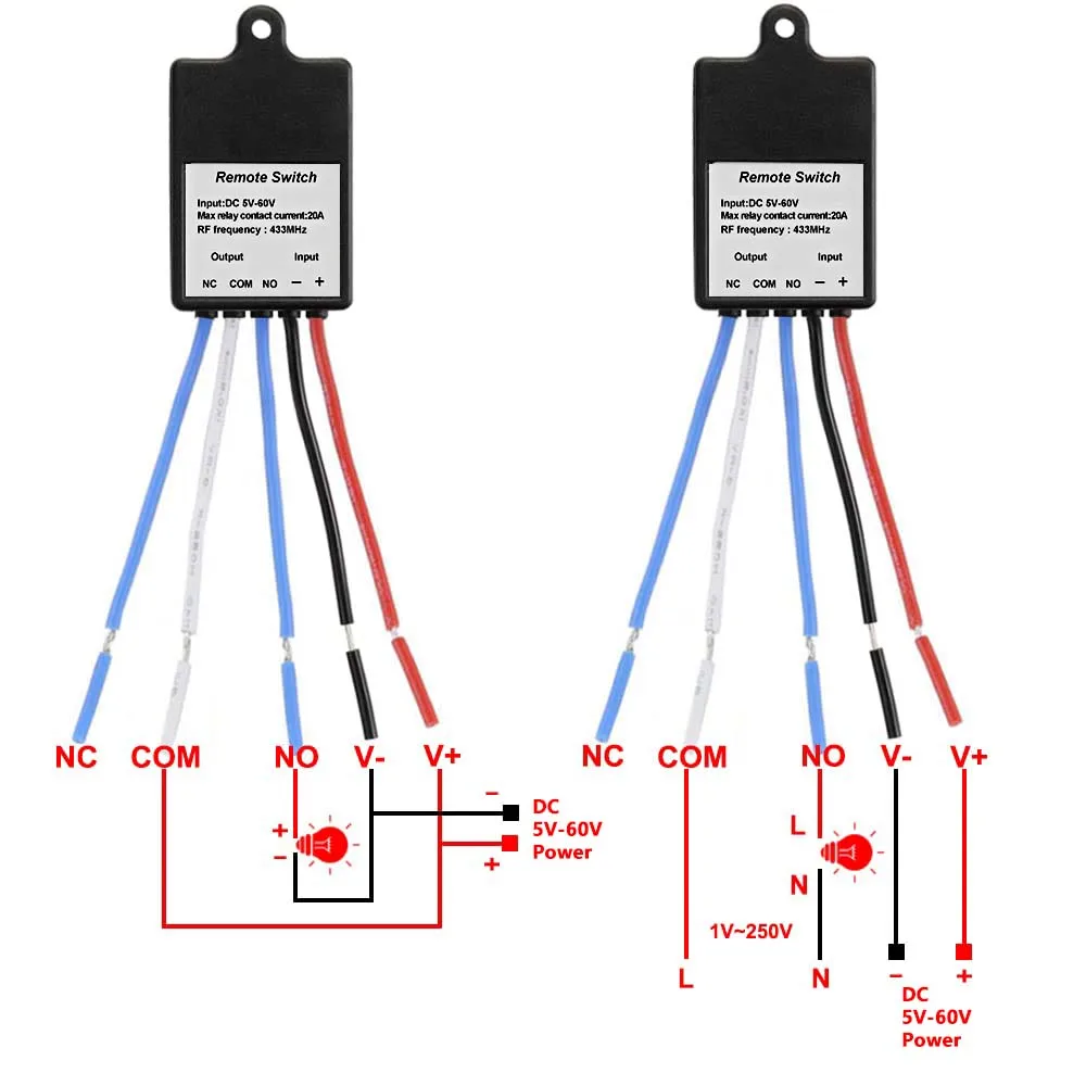 Wireless Remote Control Switch Relay 5-60V 20A 433MHz 3 Wireless Remote Control Switch Relay 5-60V 20A 433MHz - Image 3