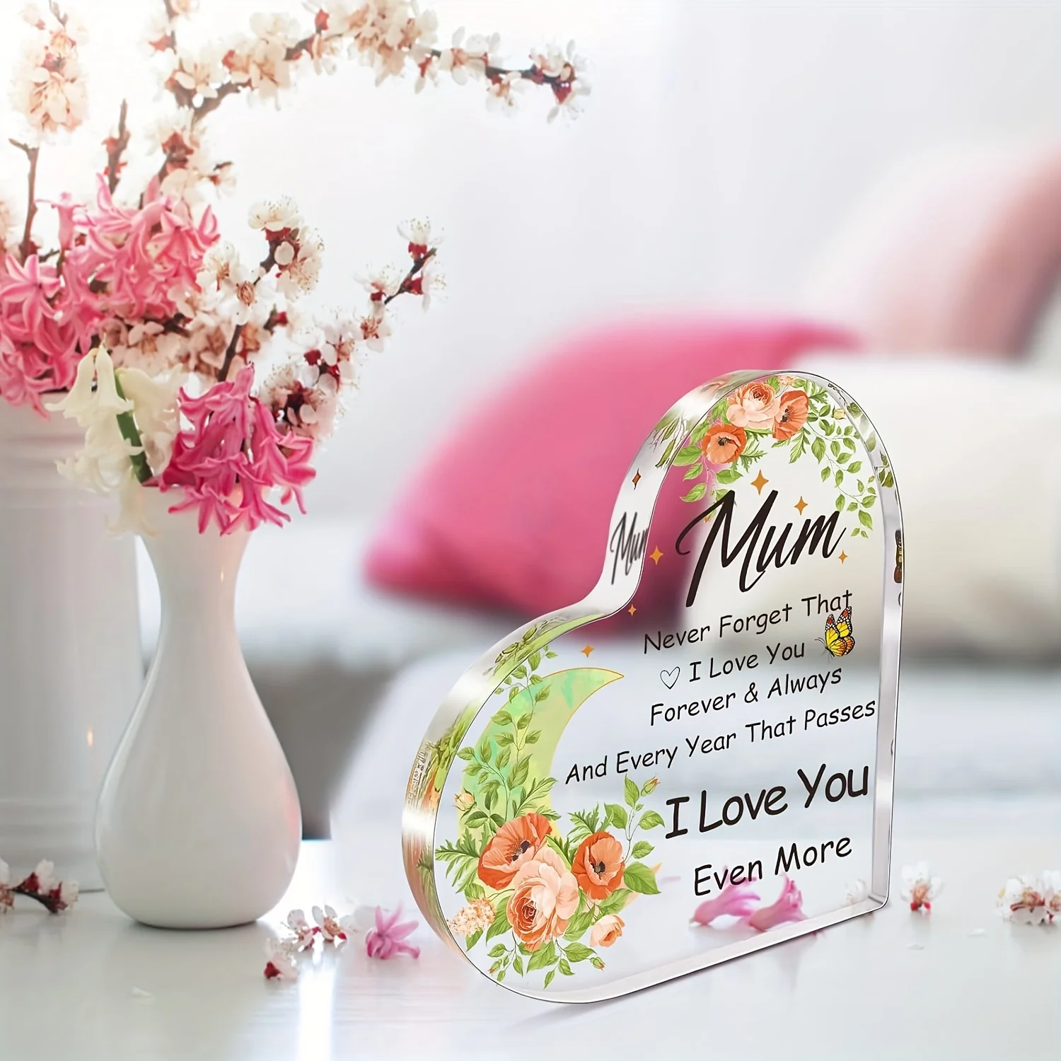 Heart-Shaped Acrylic Plaque for Mum 6 Heart-Shaped Acrylic Plaque for Mum - Image 6