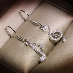 Musical Note Earrings Sterling Silver Cubic Zirconia 8 S42d6dfc5b2ac4774bb9d1a4b4744af0ax