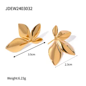 Stainless Steel Leaf Stud Earrings 15 S42de2978e50b4eb9a164e3aceb81aa2fo