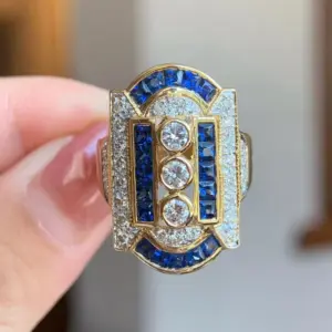 Gold Geometric Party Ring for Women 9 S4308ca60962f4d1ea841f1ff74c9b05bc