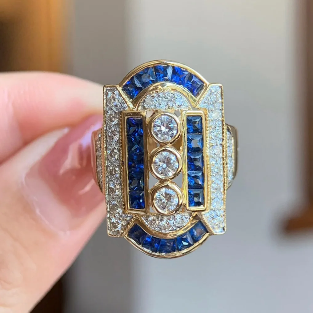 Gold Geometric Party Ring for Women 5 Gold Geometric Party Ring for Women - Image 5