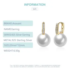 Elegant Pearl Drop Earrings in Gold, Silver, Rosé 14 S43245fa073974c189ee98463bdf02998V