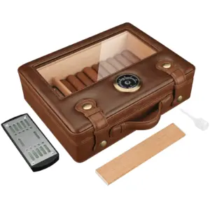 Travel Cigar Humidor with Glass Top 13 S435221d1c8664674b01c72610de925bfG 2