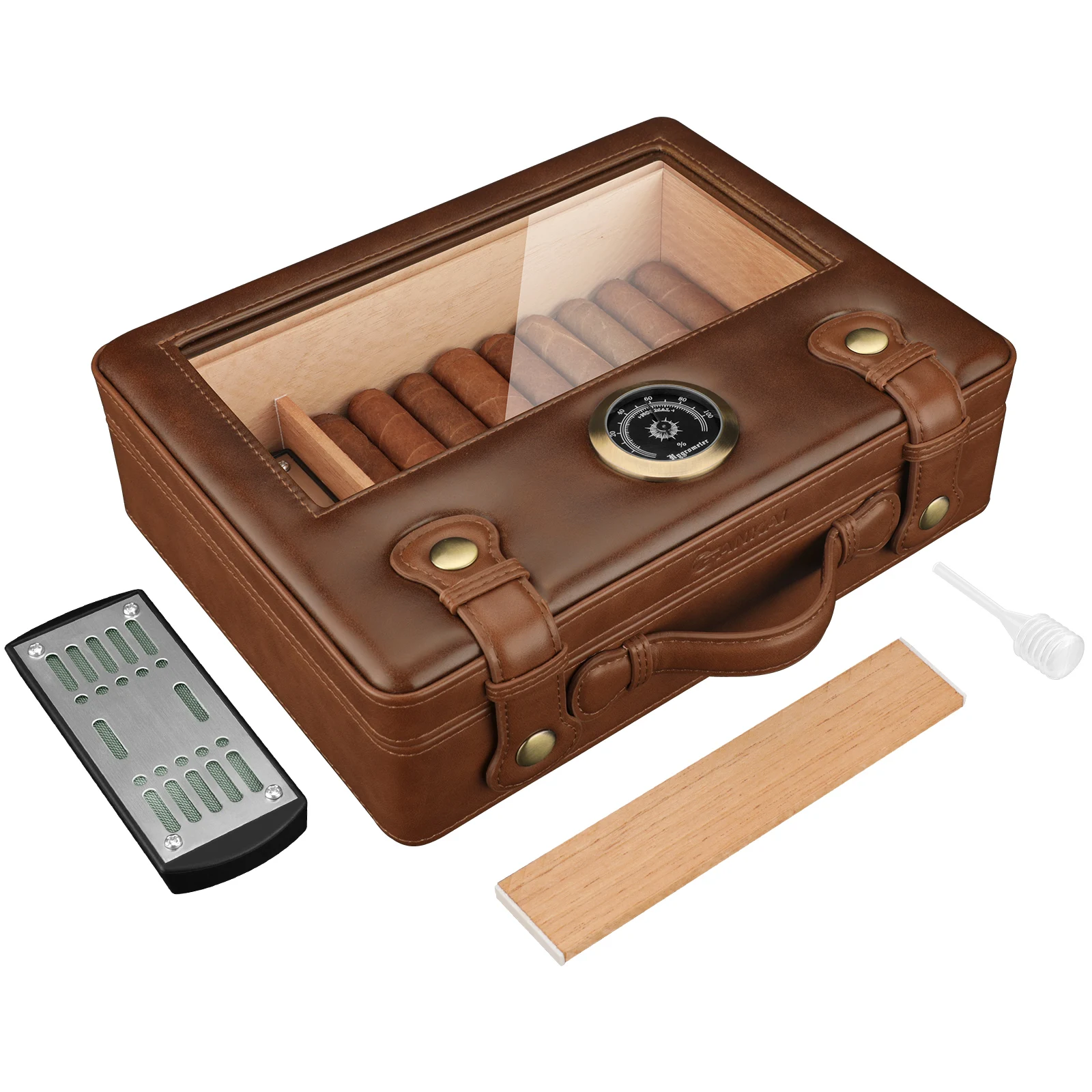 Travel Cigar Humidor with Glass Top 7 Travel Cigar Humidor with Glass Top - Image 7