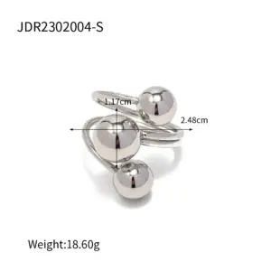 Modern Gold-Plated Stainless Steel Women's Ring 15 S436345c61378441d9e4f13f5a2960868R