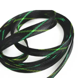Black and Green Expandable Cable Sleeve 20m 9 S439de146bf9d41e2a15e2f254614e152t