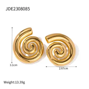 Gold Stainless Steel Earrings Collection 17 S43a985e075c149ef9e982509fec0605bG 4