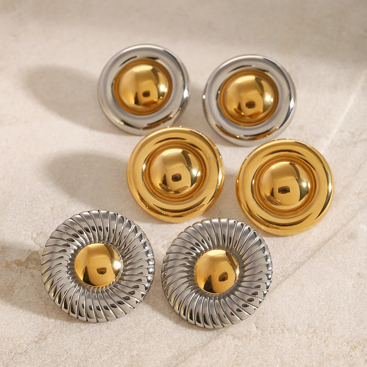 Versatile Stainless Steel Earrings Set 5 Versatile Stainless Steel Earrings Set - Image 5