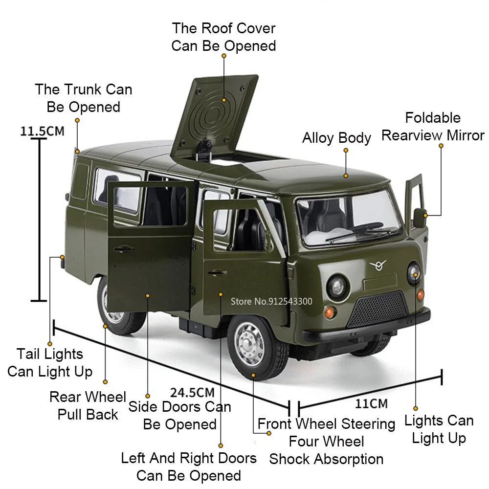 Vintage UAZ Travel Model in Green 2 Vintage UAZ Travel Model in Green - Image 2