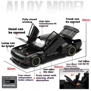 Green Dodge Challenger SRT Hellcat Diecast Model 12 S43e6944eb8ff4a72b5f326e4332aeb98n