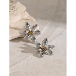 Stainless Steel Floral Earrings JDE2403064 14 S443ed2d702f541a7824a321299f2a673h