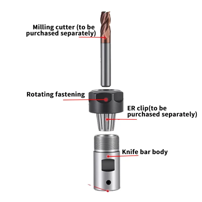 ER8 C12 Tool Holder Motor Shaft Post for Milling 4 ER8 C12 Tool Holder Motor Shaft Post for Milling - Image 4