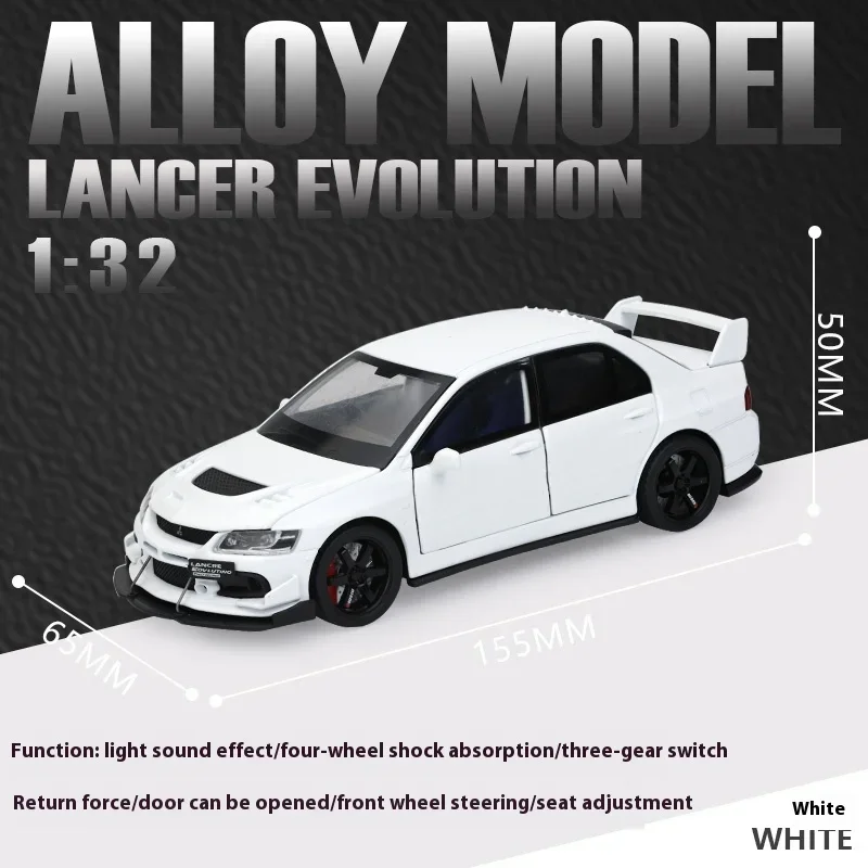 Black Mitsubishi Lancer Evolution Diecast Model | 1:32 Scale 7 Black Mitsubishi Lancer Evolution Diecast Model | 1:32 Scale - Image 7