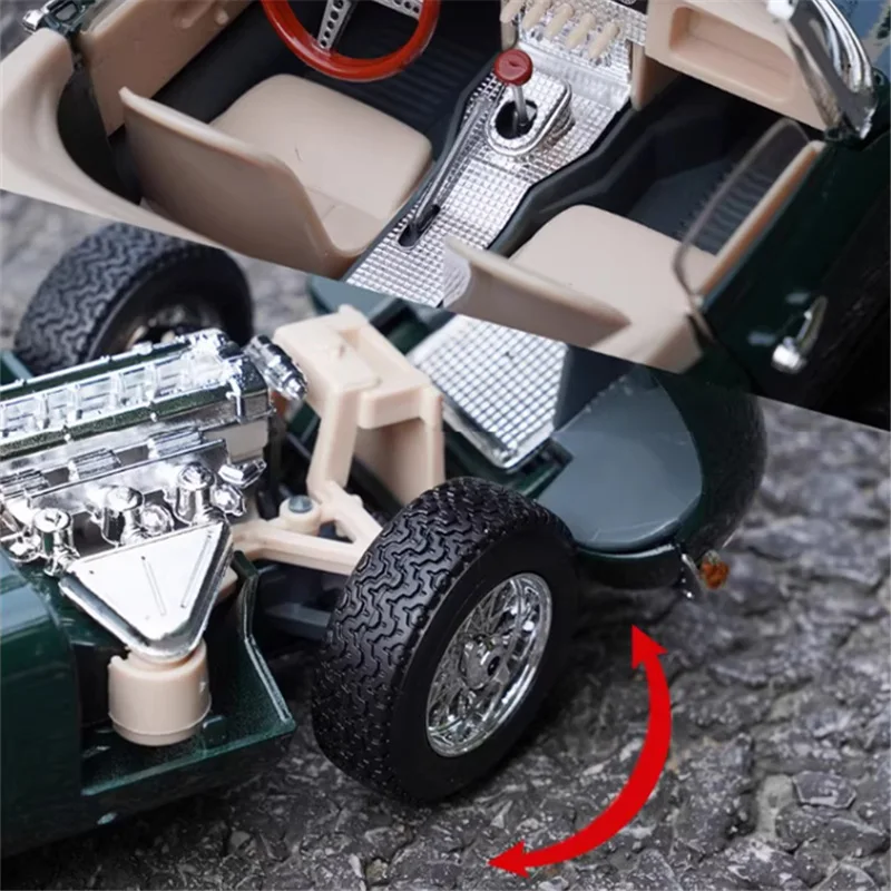 Green Jaguar E-Type 1:18 Diecast Collectible 6 Green Jaguar E-Type 1:18 Diecast Collectible - Image 6
