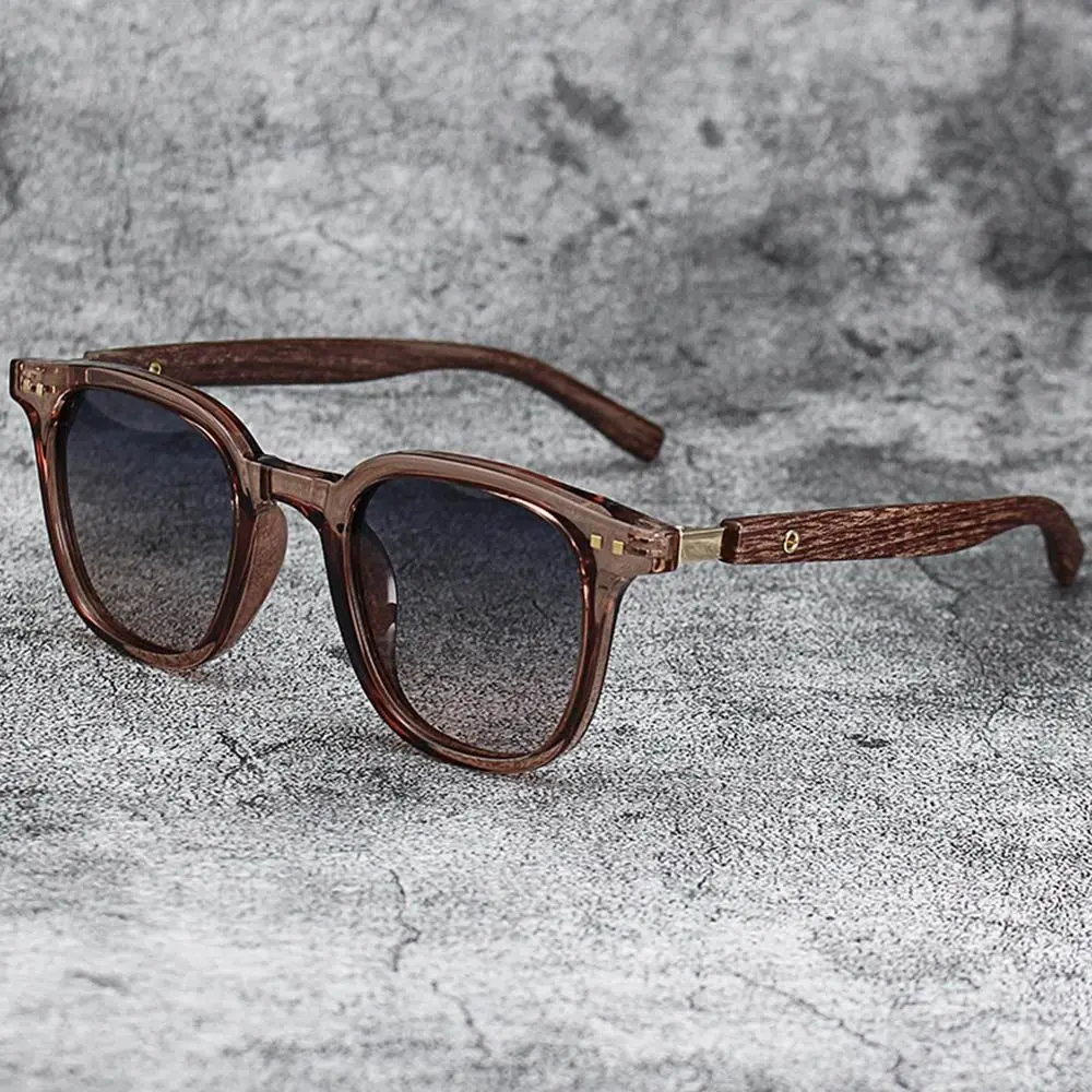 Retro Wood Grain Square Sunglasses for Men Women 7 Retro Wood Grain Square Sunglasses for Men Women - Image 7