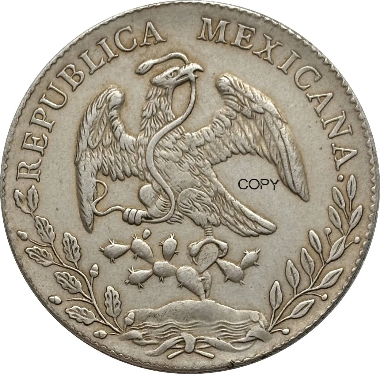 Mexican 1891 AM 8 Reales Replica Coin 6 Mexican 1891 AM 8 Reales Replica Coin - Image 6
